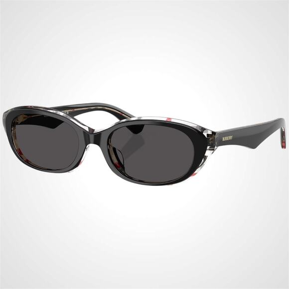 New Burberry Sunglasses Black Vintage Check Oval Gold Logo Womens New BURBERRY main image 7